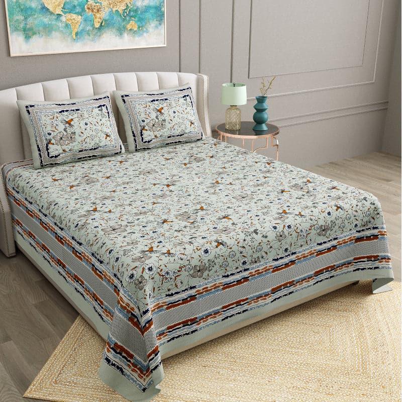 Buy Hermia Floral Bedsheet - Green Bedsheets from Vaaree