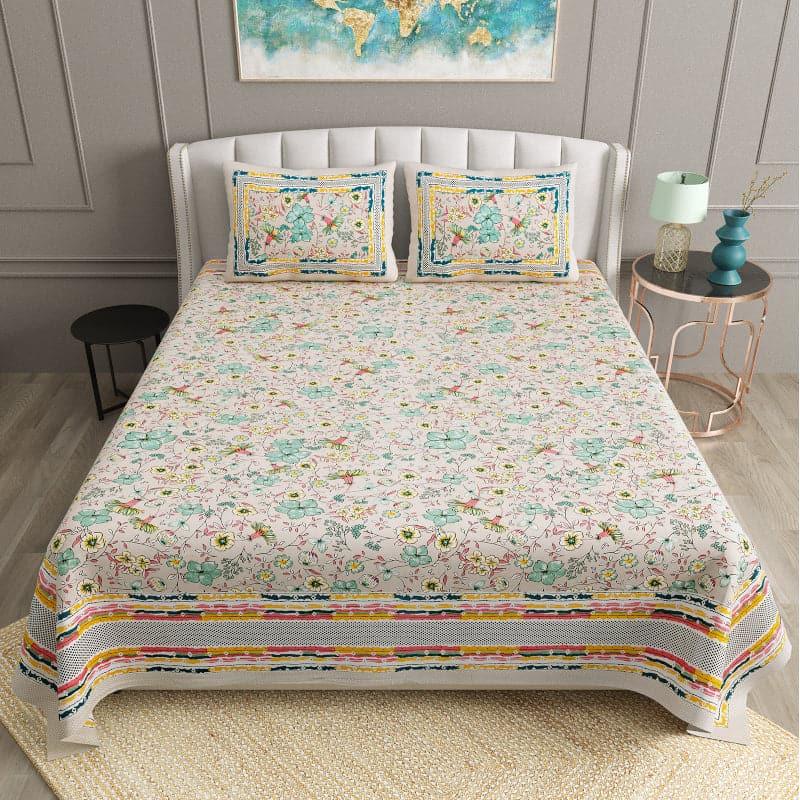 Buy Hermia Floral Bedsheet - Yellow Bedsheets from Vaaree