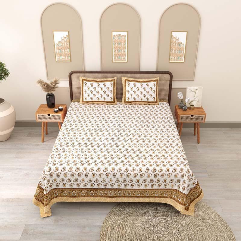 Buy Idika Printed Bedsheet - Brown Bedsheets from Vaaree