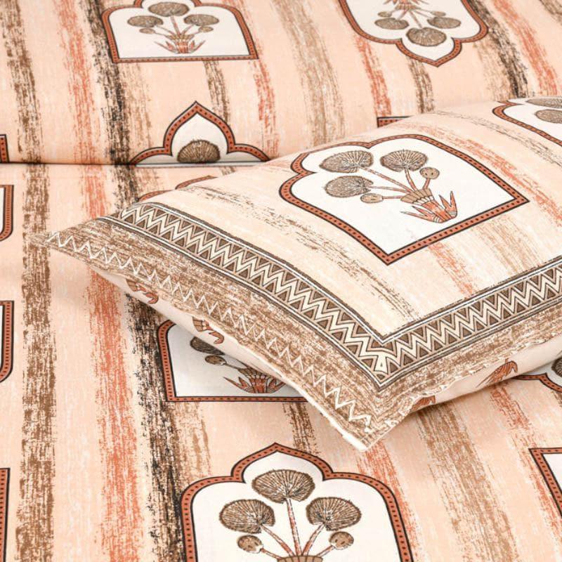 Buy Imperial Blooms Bedsheet- Orange Bedsheets from Vaaree