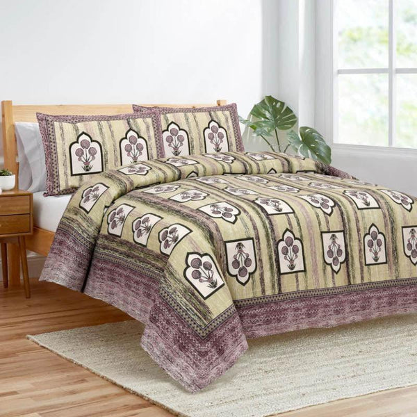 Buy Imperial Blooms Bedsheet- Purple Bedsheets from Vaaree