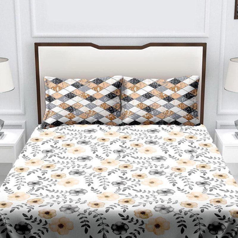 Buy Ina Floral Bedsheet - Beige Bedsheets from Vaaree