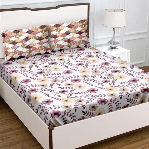 Buy Ina Floral Bedsheet - Brown Bedsheets from Vaaree