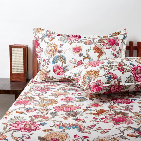 Buy Indah Floral Bedsheet - Pink Bedsheets from Vaaree