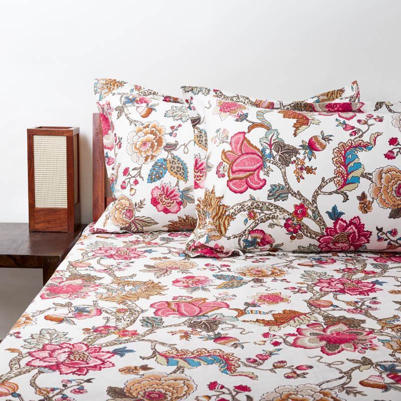 Buy Indah Floral Bedsheet - Pink Bedsheets from Vaaree