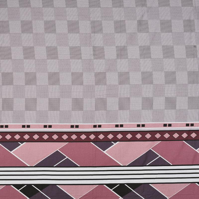 Buy Iola Geometric Bedsheet - Grey & Pink Bedsheets from Vaaree