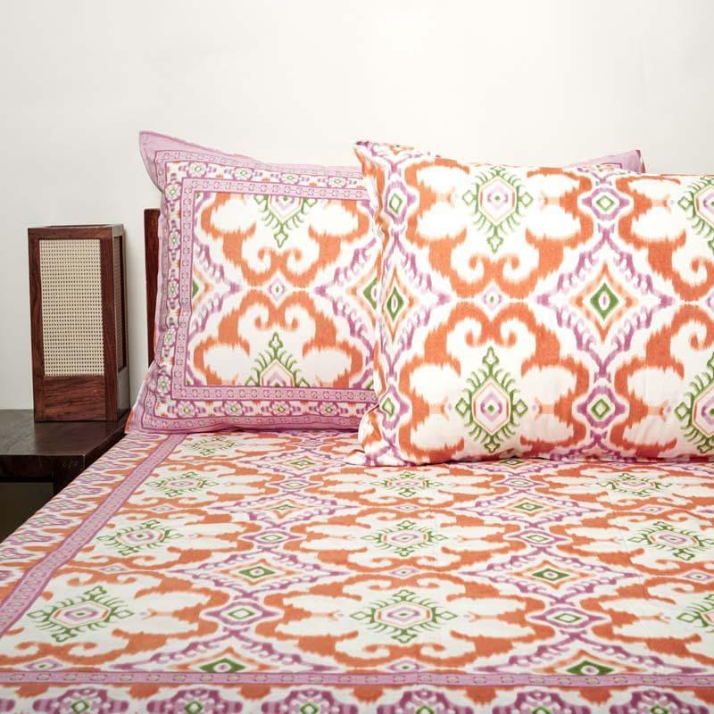 Buy Irelyn Ethnic Printed Bedsheet - Orange Bedsheets from Vaaree