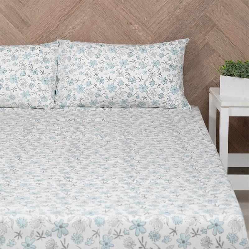 Buy Iris Floral Bedsheet - Light Blue Bedsheets from Vaaree