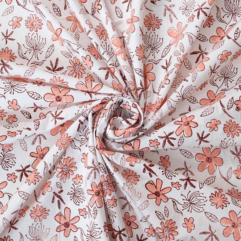 Bedsheets - Iris Floral Bedsheet - Orange