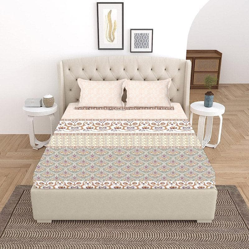 Buy Iris Printed Bedsheet - Beige Bedsheets from Vaaree