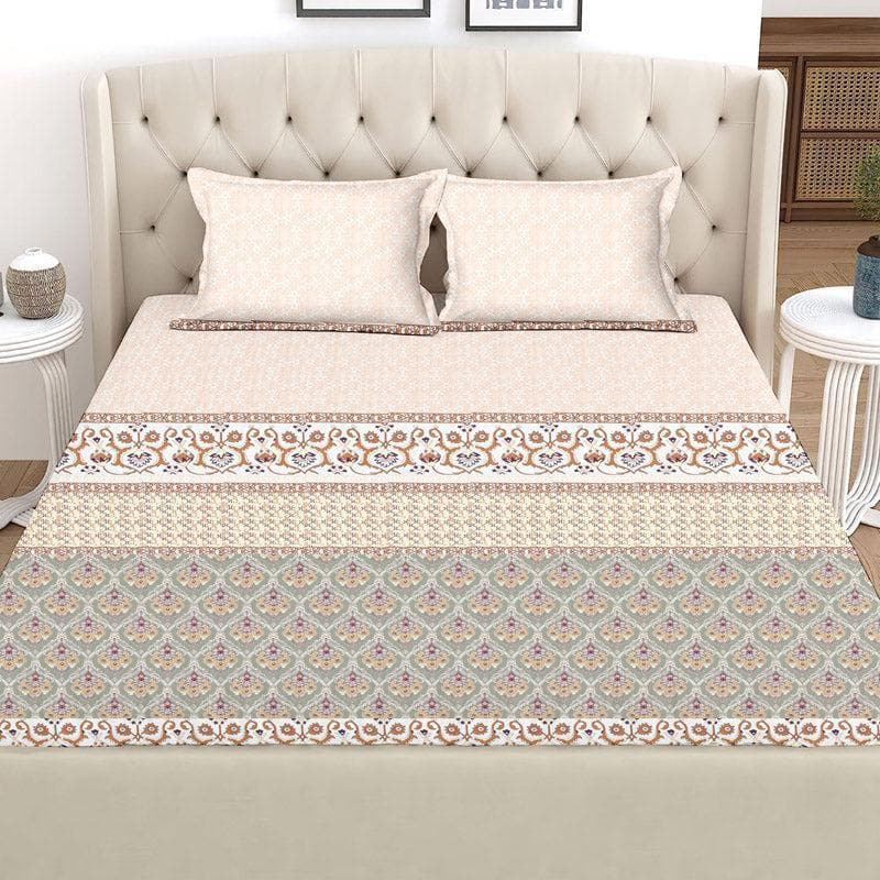 Buy Iris Printed Bedsheet - Beige Bedsheets from Vaaree