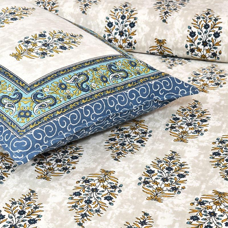 Buy Ishanva Floral Bedsheet - Blue Bedsheets from Vaaree