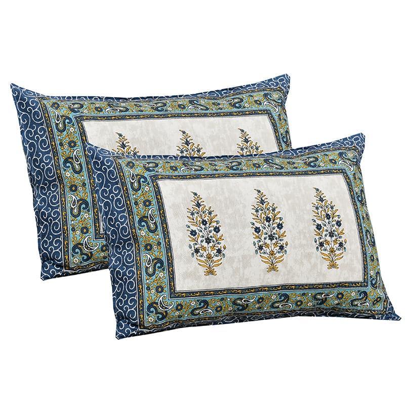 Buy Bedsheets - Ishanva Floral Bedsheet - Blue at Vaaree online