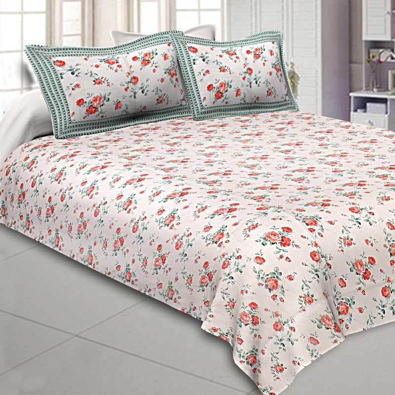 Buy Ishanvi Floral Bedsheet Bedsheets from Vaaree