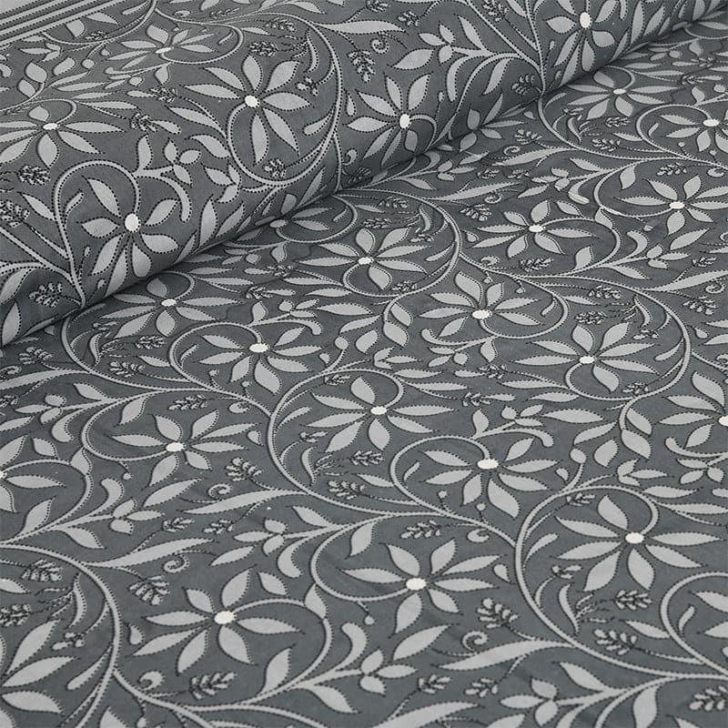 Buy Ivsara Floral Bedsheet - Grey Bedsheets from Vaaree