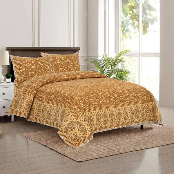 Bedsheets - Ivsara Floral Bedsheet - Yellow