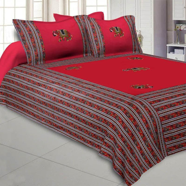 Bedsheets - Jaipur Royale Bedsheet - Red