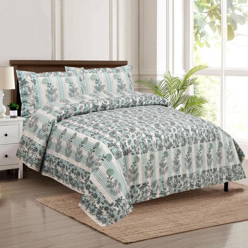 Buy Jamesaari Printed Bedsheet - Teal Bedsheets from Vaaree