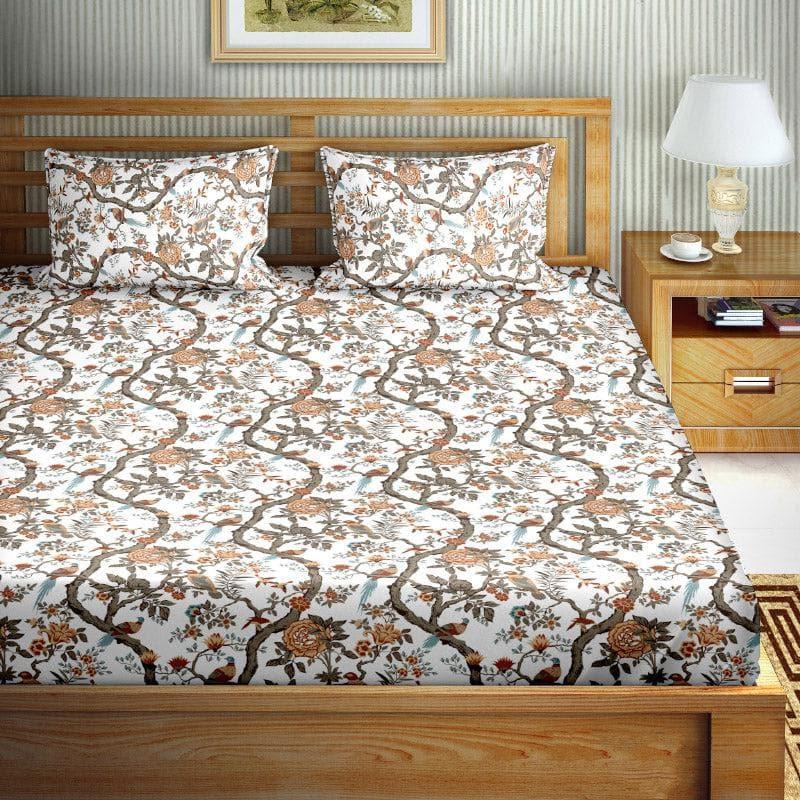 Buy Jiya Floral Bedsheet - Brown Bedsheets from Vaaree