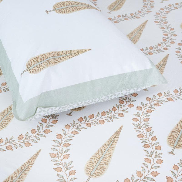 Bedsheets - Kalpa Block Printed Bedsheet - Orange