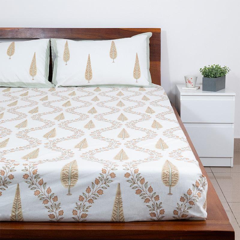 Buy Kalpa Block Printed Bedsheet - Orange Bedsheets from Vaaree