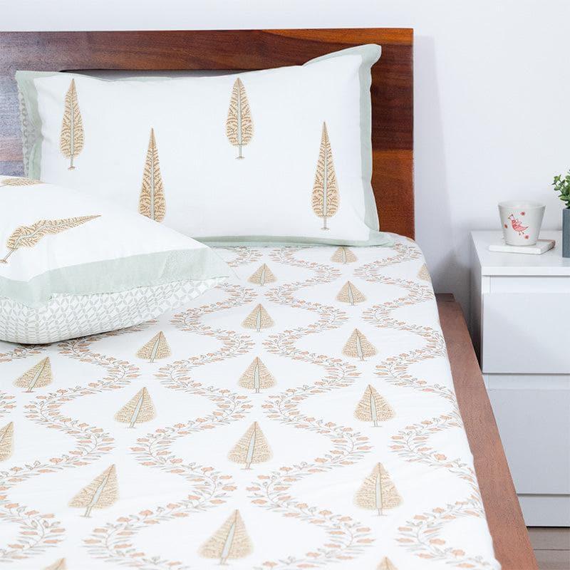 Buy Kalpa Block Printed Bedsheet - Orange Bedsheets from Vaaree