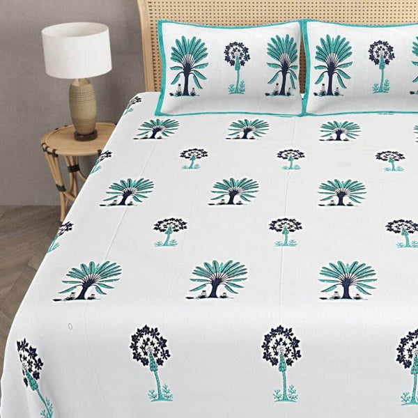 Buy Kalpakar Bedsheet - Turquoise Bedsheets from Vaaree