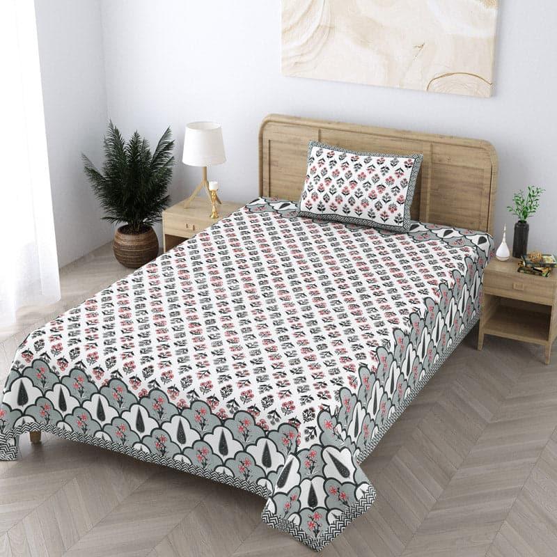 Bedsheets - Kathika Ethinc Printed Bedsheet - Grey