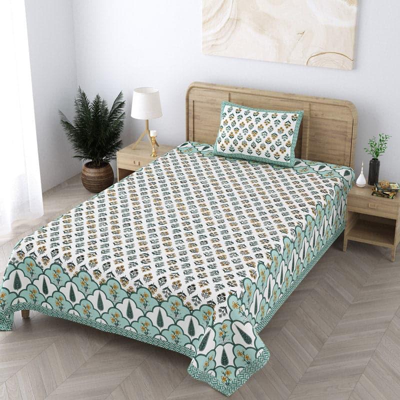 Buy Kathika Ethinc Printed Bedsheet - Sea Green Bedsheets from Vaaree