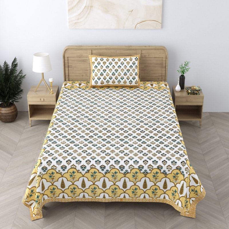 Buy Kathika Ethinc Printed Bedsheet - Yellow Bedsheets from Vaaree