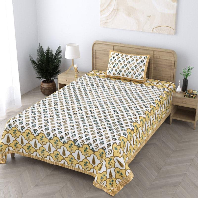 Buy Kathika Ethinc Printed Bedsheet - Yellow Bedsheets from Vaaree