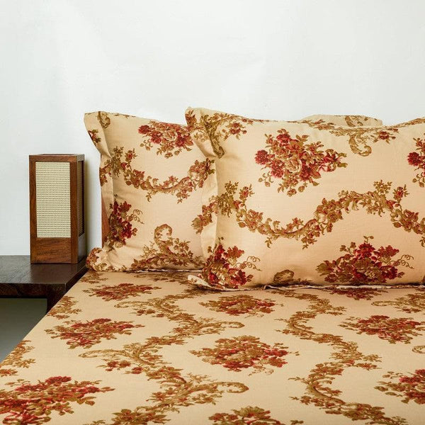 Buy Kaureena Printed Bedsheet - Beige & Brown Bedsheets from Vaaree