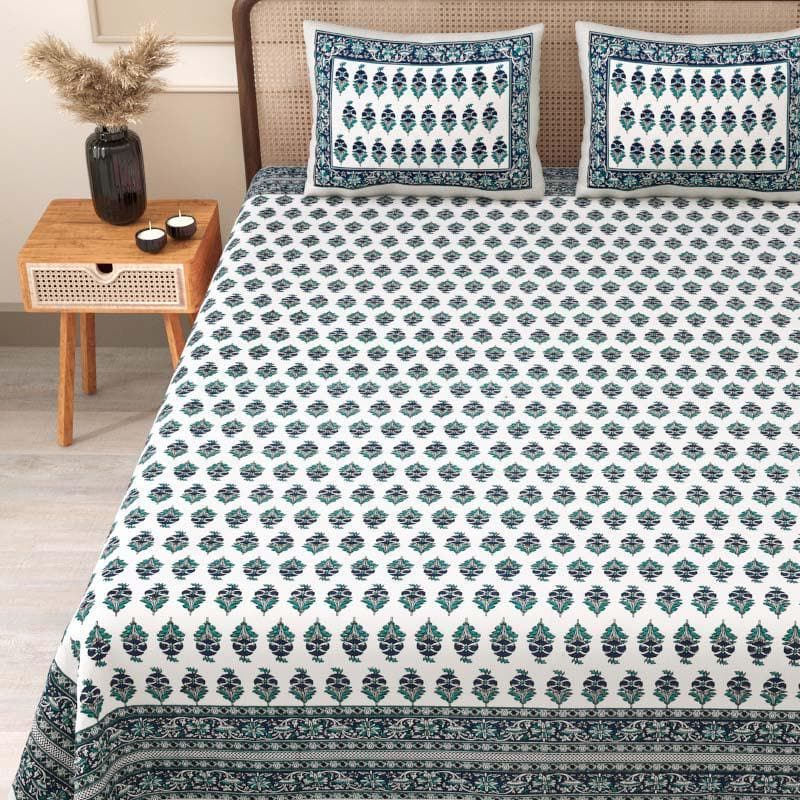 Buy Bedsheets - Kavya Printed Bedsheet - Blue at Vaaree online