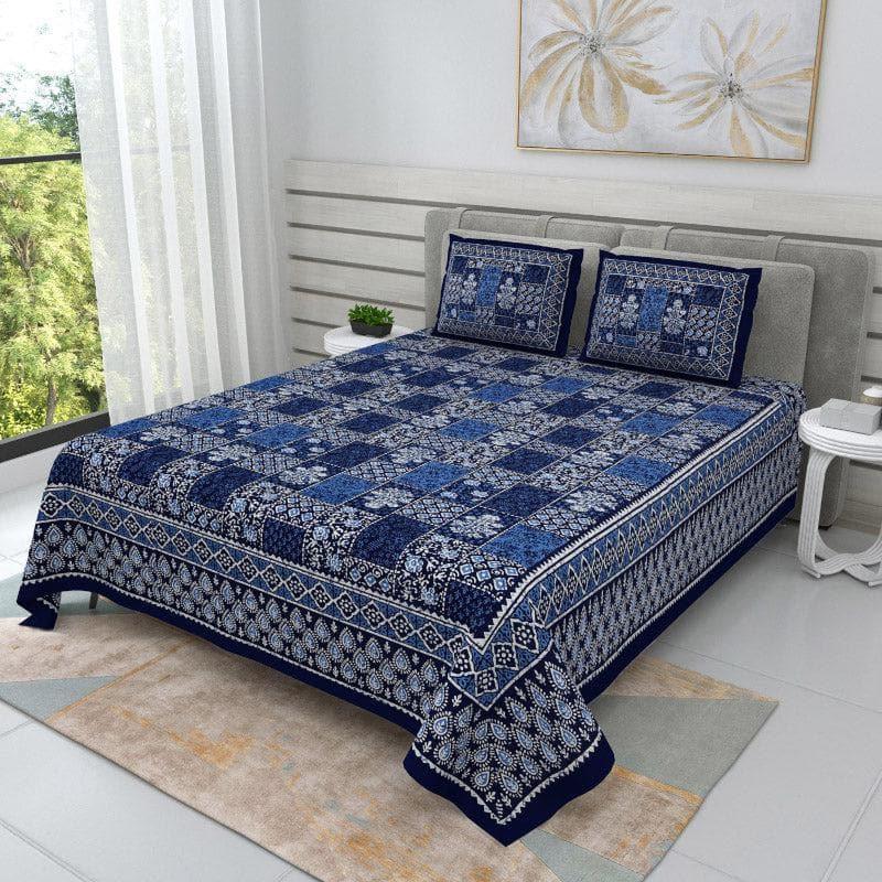 Buy Kavyaa Printed Bedsheet - Blue Bedsheets from Vaaree