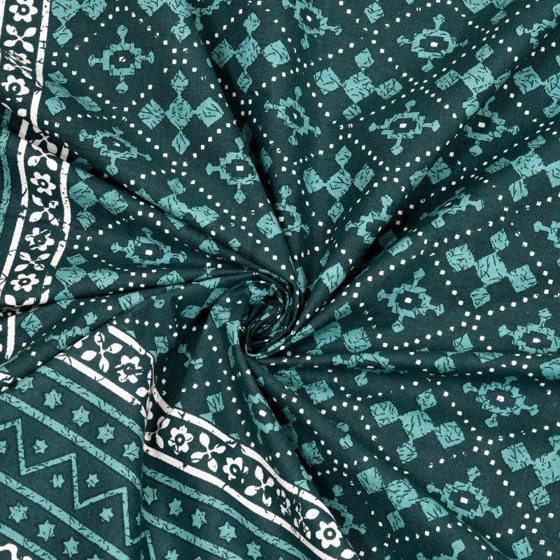 Buy Kavyaa Printed Bedsheet - Bottle Green Bedsheets from Vaaree