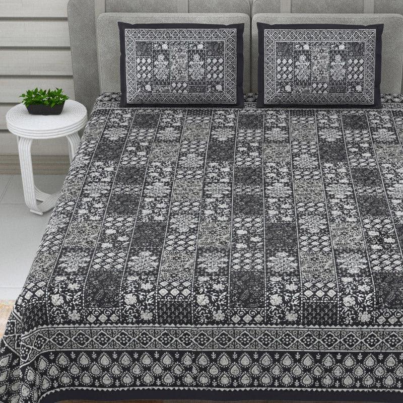 Bedsheets - Kavyaa Printed Bedsheet - Grey