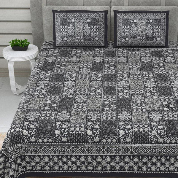 Bedsheets - Kavyaa Printed Bedsheet - Grey