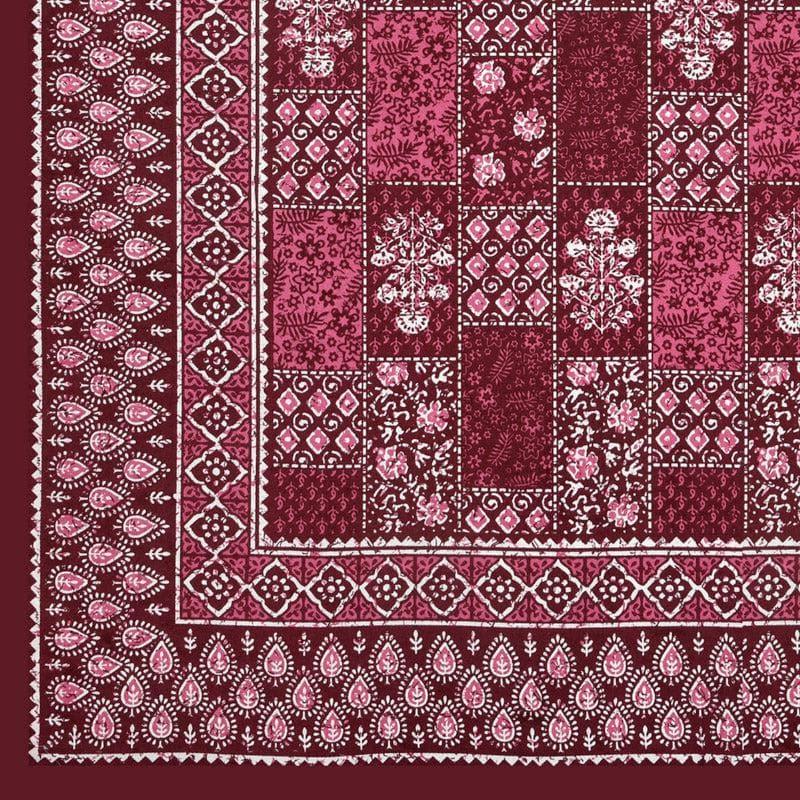 Buy Kavyaa Printed Bedsheet - Maroon Bedsheets from Vaaree