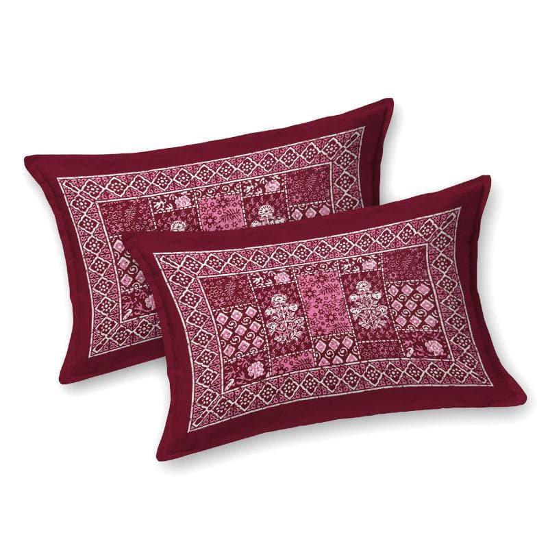 Buy Kavyaa Printed Bedsheet - Maroon Bedsheets from Vaaree