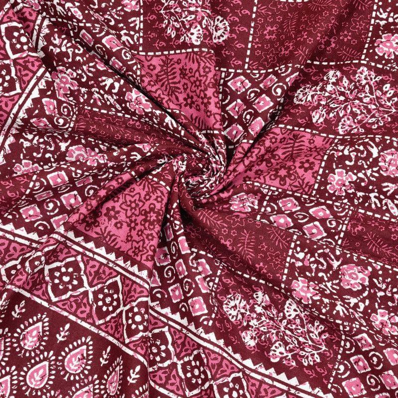 Buy Kavyaa Printed Bedsheet - Maroon Bedsheets from Vaaree