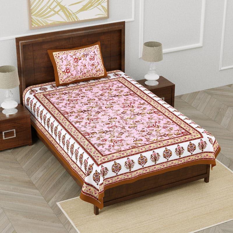 Buy Bedsheets - Keziah Floral Printed Bedsheet - Pink at Vaaree online