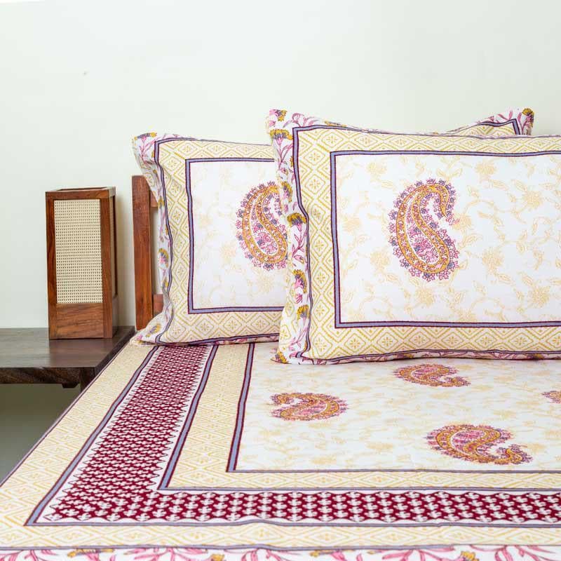 Buy Kritagya Ethnic Bedsheet - Yellow Bedsheets from Vaaree