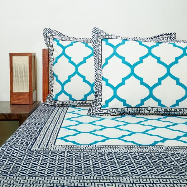 Buy Kunja Printed Bedsheet - Blue Bedsheets from Vaaree