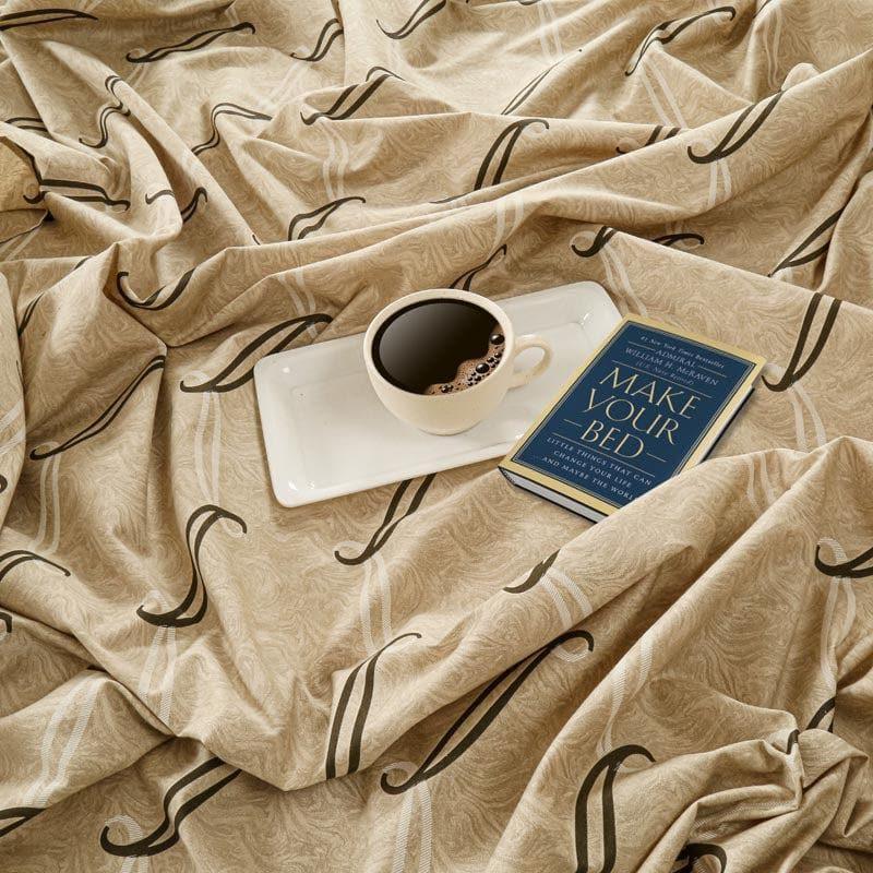 Buy Laksha Leaf Bedsheet - Beige Bedsheets from Vaaree