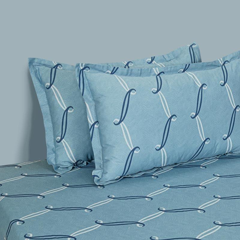 Buy Laksha Leaf Bedsheet - Blue Bedsheets from Vaaree