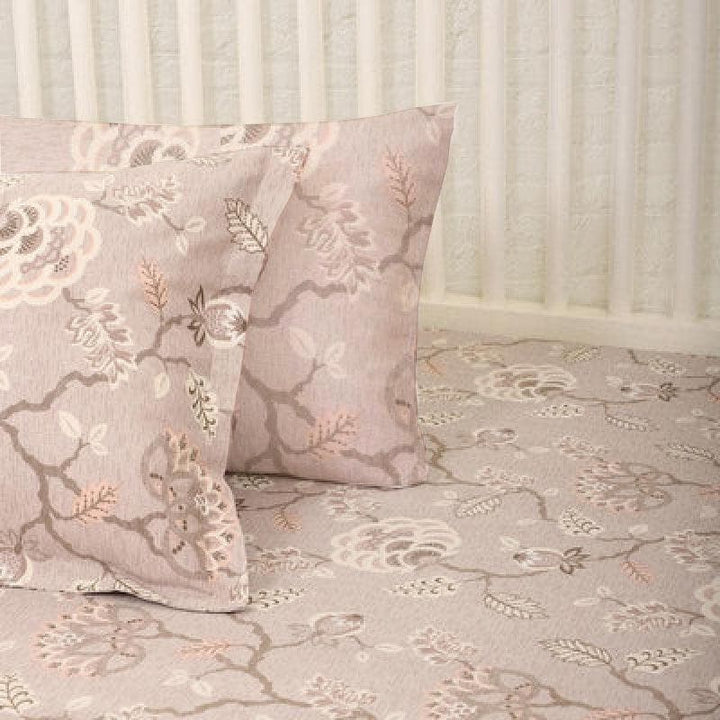 Bedsheets - Light Brown Floral Bedsheet