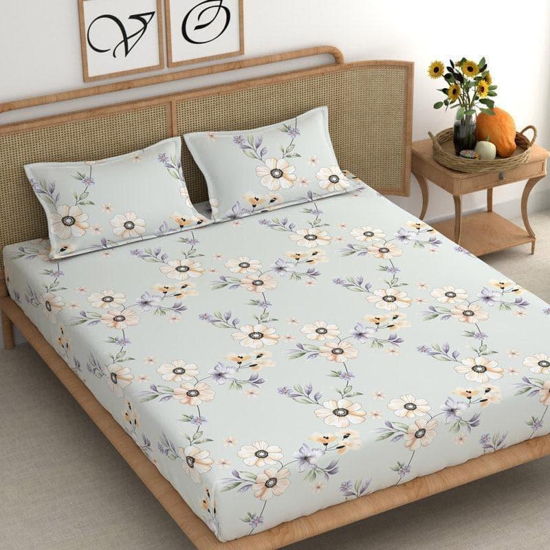 Buy Loretta Floral Bedsheet - Blue Bedsheets from Vaaree