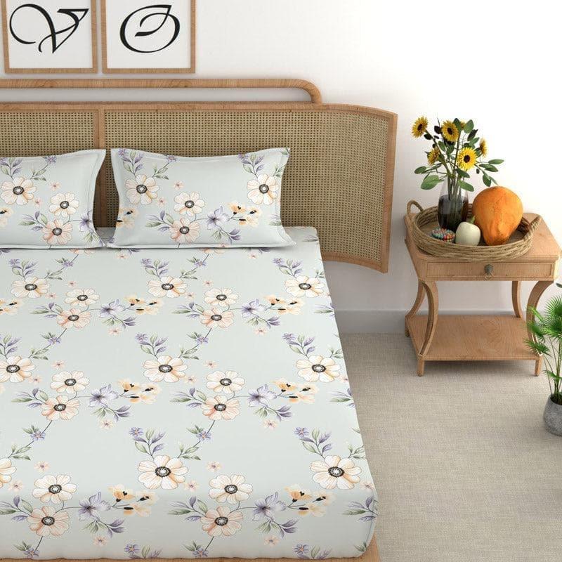 Buy Loretta Floral Bedsheet - Blue Bedsheets from Vaaree