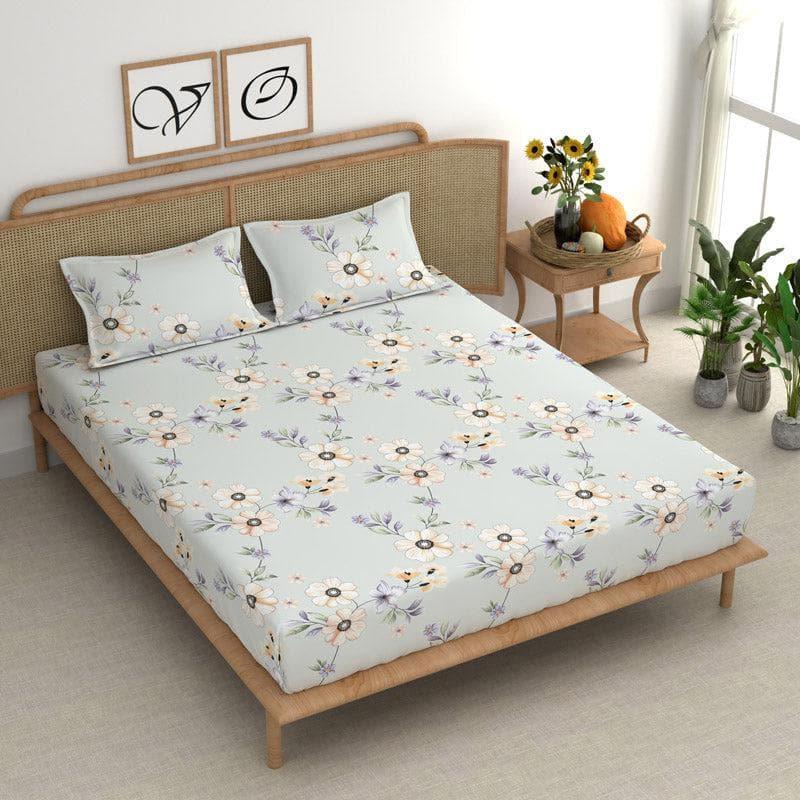 Buy Loretta Floral Bedsheet - Blue Bedsheets from Vaaree