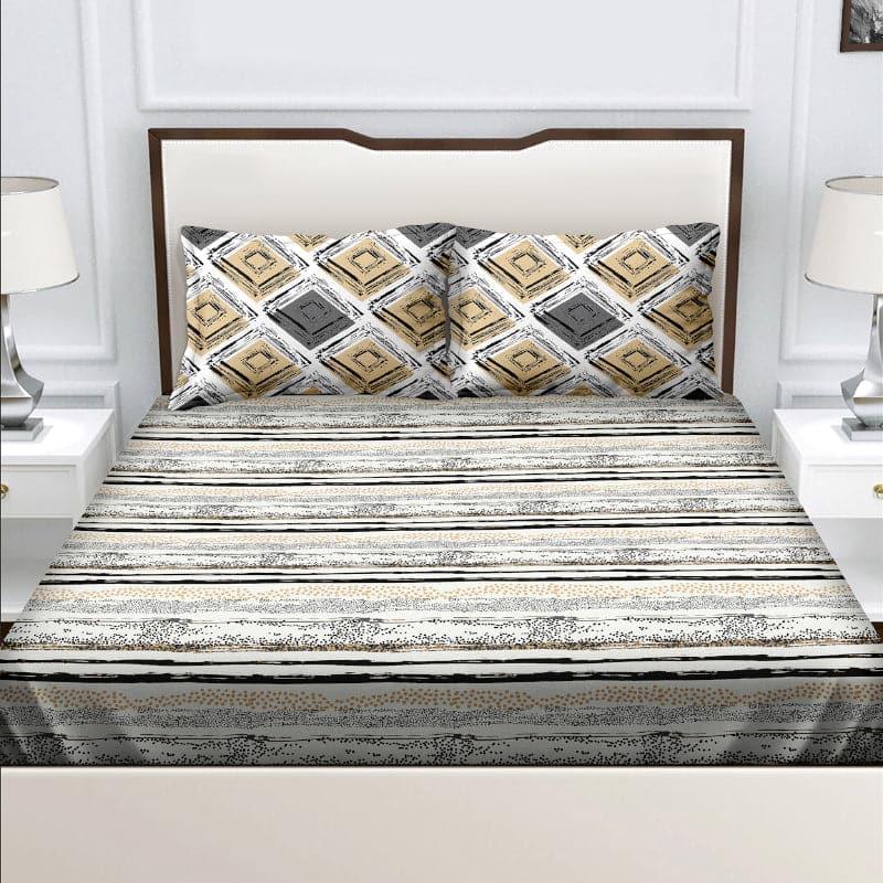 Buy Lovina Striped Bedsheet - Beige Bedsheets from Vaaree